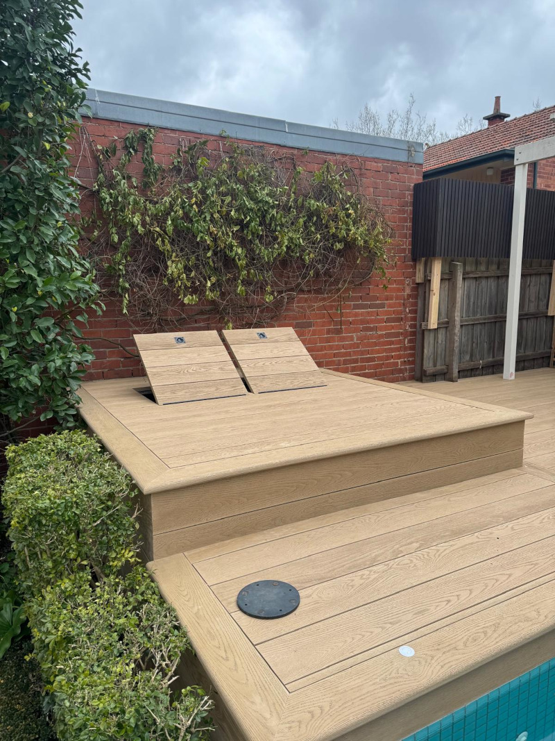 built in deck chairs